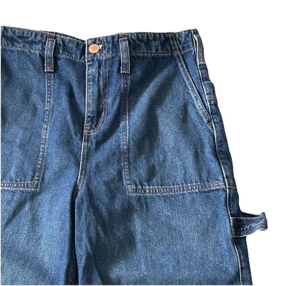 We The Free Major Leagues High Rise Cuff Crop Jean Womens 31 Carpenter - Picture 2 of 16